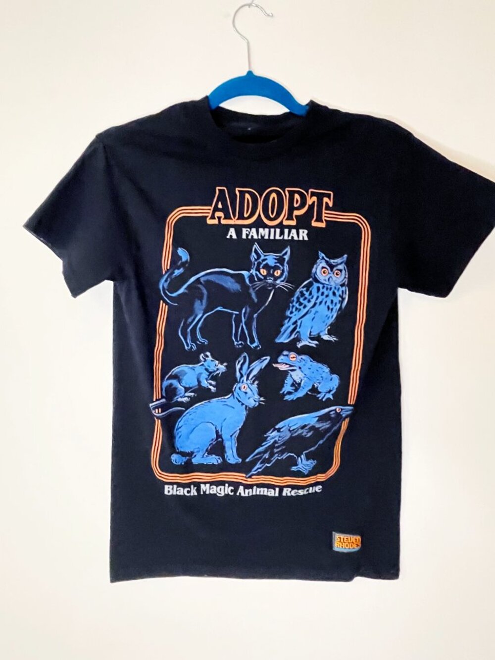 Steven Rhodes Adopt A Familiar Graphic T Shirt Black Magic Animal Witchy Tee S - Picture 7 of 10